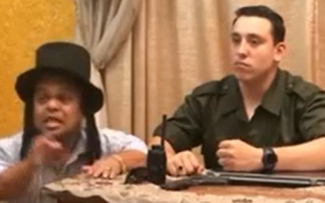 A scene from a Palestinian parody of the kidnapping of three Israeli teens. (screen capture: YouTube/PalTube) A scene from a Palestinian parody of the kidnapping of three Israeli teens. (screen capture: YouTube/PalTube)