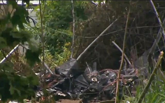 The site in East Patchogue, New York where 53-year-old Israeli recreational pilot Hanan Shoshany's plane crashed on Tuesday, June 17, 2014. (screen capture, CBS) The site in East Patchogue, New York where 53-year-old Israeli recreational pilot Hanan Shoshany's plane crashed on Tuesday, June 17, 2014. (screen capture, CBS)
