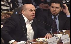 Jewish Agency Chairman Natan Sharansky presents initiative to name streets where embassies are located for dissidents (photo credit: Youtube screenshot)