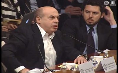 Jewish Agency Chairman Natan Sharansky presents initiative to name streets where embassies are located for dissidents (photo credit: Youtube screenshot)
