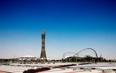 The Khalifa International Stadium and 300-meter-tall Aspire Tower in Doha, Qatar (photo credit: Sophie James/Shutterstock.com)