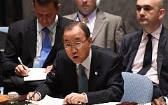 United Nations Secretary-General Ban Ki-moon (photo credit: Don Emmert/AFP)