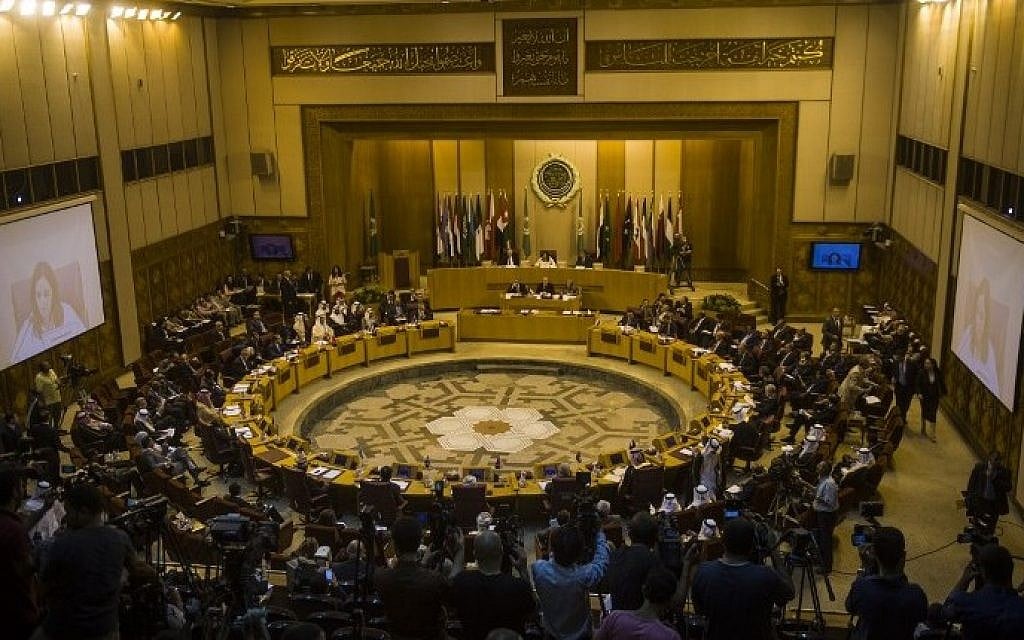 A general view shows an emergency meeting of Arab foreign ministers in Cairo on July 15, 2014 to discuss the situation in the Gaza Strip (Photo credit: Khaled Desouki/AFP)