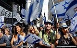 Israeli supporters rally in Times Square on July 20, 2014 in New York City (Photo credit: Yana Paskova/Getty Images/AFP)