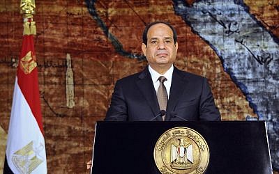 Egyptian President speaks in a nationally televised broadcast in Cairo, Egypt, Wednesday, July 23, 2014 (photo credit: AP/Fady Fars) Egyptian President speaks in a nationally televised broadcast in Cairo, Egypt, Wednesday, July 23, 2014 (photo credit: AP/Fady Fars)