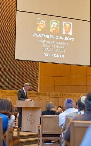 US Congressman Stephen Lynch addresses attendees as Boston's "Memorial Service for Our Boys" last night (photo credit: Elan Kawesch/Times of Israel) US Congressman Stephen Lynch addresses attendees as Boston's "Memorial Service for Our Boys" last night (photo credit: Elan Kawesch/Times of Israel)