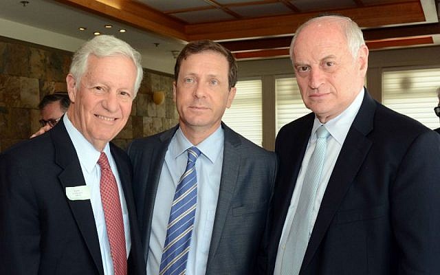 Robert Sugarman, chairman of the Conference of Presidents of Major American Jewish Organizations, Labor leader MK Isaac Herzog, and Conference executive vice chairman Malcolm Hoenlein Monday, July 15, 2014 at the Knesset. (photo: Avi Hayun) Robert Sugarman, chairman of the Conference of Presidents of Major American Jewish Organizations, Labor leader MK Isaac Herzog, and Conference executive vice chairman Malcolm Hoenlein Monday, July 15, 2014 at the Knesset. (photo: Avi Hayun)