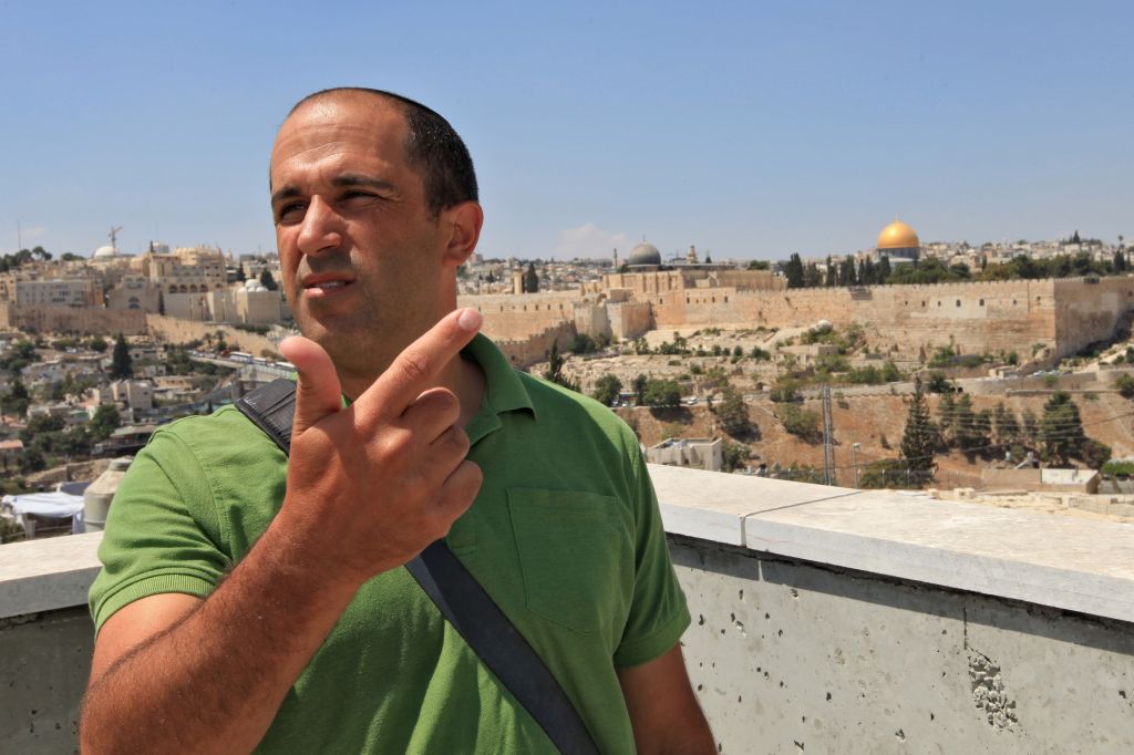 Jerusalem councilman Arieh King runs the Israel Land Fund, a right-wing organization funded by American philanthropist Irving Moskowitz, committed to buying up land in East Jerusalem. King lives with his family in Ras-el Amud, an Arab neighborhood in East Jerusalem (photo credit: Nati Shochat/Flash 90)