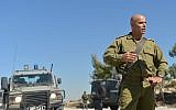 Then-Col. Ghassan Alian during a patrol in July 2013 in Jenin. Col. Alian, who heads the Golani Brigade, returned to the unit after being injured in battle two days earlier (Yossi Zeliger/FLASH90)