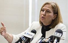 Justice Minister Tzipi Livni speaks during a Hatnua party meeting in the Knesset in May 2014. (photo credit: Flash90)