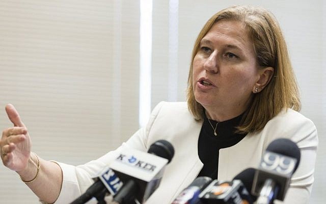 Justice Minister Tzipi Livni speaks during a Hatnua party meeting in the Knesset in May 2014. (photo credit: Flash90) Justice Minister Tzipi Livni speaks during a Hatnua party meeting in the Knesset in May 2014. (photo credit: Flash90)