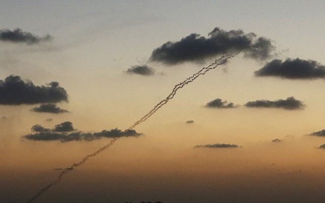 Rockets seen fired from Gaza into Israel, on the sixth day of Operation Protective Edge, July 13, 2014. (Miriam Alster/Flash90) Rockets seen fired from Gaza into Israel, on the sixth day of Operation Protective Edge, July 13, 2014. (Miriam Alster/Flash90)