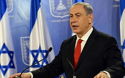 Israeli Prime Minister Benjamin Netanyahu speaks at a press conference at the Defense Ministry in Tel Aviv on July 28, 2014. Photo credit: Haim Zach / GPO/Flash90) Israeli Prime Minister Benjamin Netanyahu speaks at a press conference at the Defense Ministry in Tel Aviv on July 28, 2014. Photo credit: Haim Zach / GPO/Flash90)