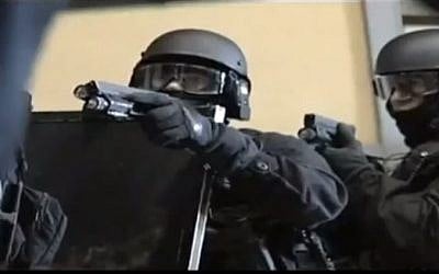 Members of the French special operations police RAID unit. (screen capture: YouTube/boxer2107)French RAID