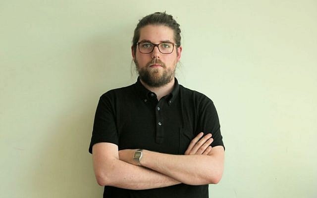 Florian Lorenz sees the anti-Israeli sentiment in Germany today as anti-Semitism. (Micki Weinberg/THe Times of Israel)