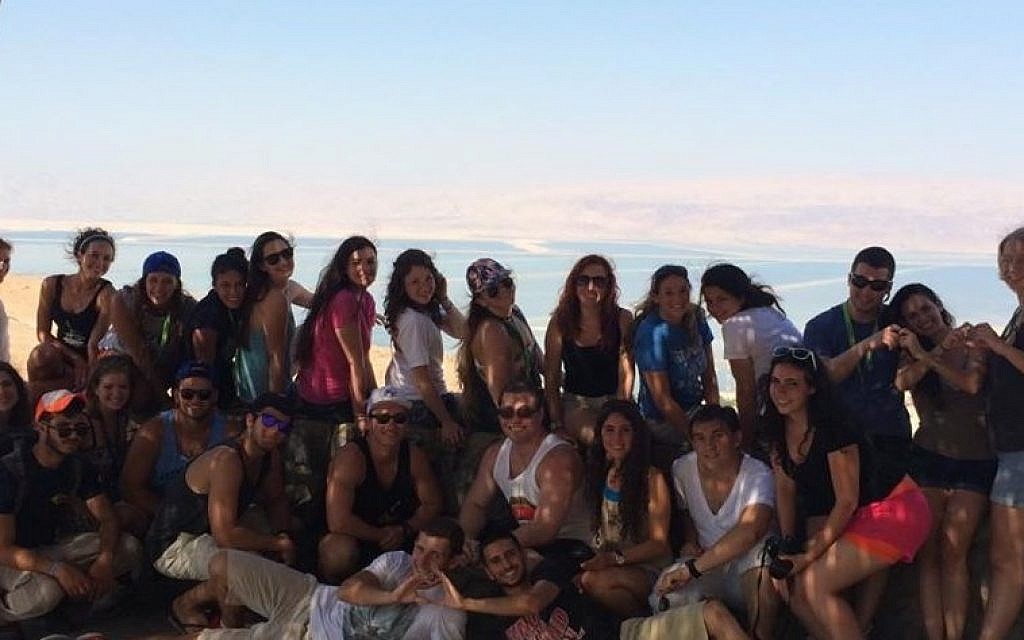Lila Faria's Taglit-Birthright group, seen here at the Dead Sea. (courtesy Deborah Gaines)