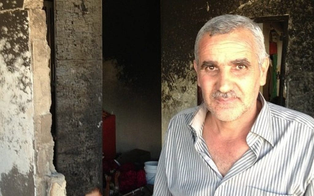 Muhammad Abu Aysha, uncle of suspected kidnapper Amer Abu Aysha (photo credit: Elhanan Miller/Times of Israel)