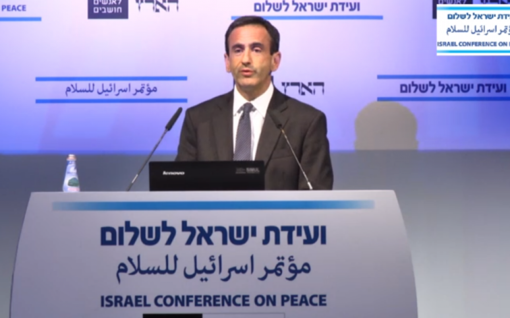 Philip Gordon, White House coordinator for the Middle East, speaks at the Israel Conference on Peace in Tel Aviv, July 8, 2014 (photo credit: screen shot haaretz.co.il) Philip Gordon, White House coordinator for the Middle East, speaks at the Israel Conference on Peace in Tel Aviv, July 8, 2014 (photo credit: screen shot haaretz.co.il)