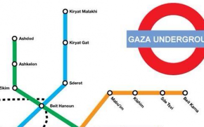 Spoofing the London Underground subway map with a Gaza version (Courtesy Imgur)