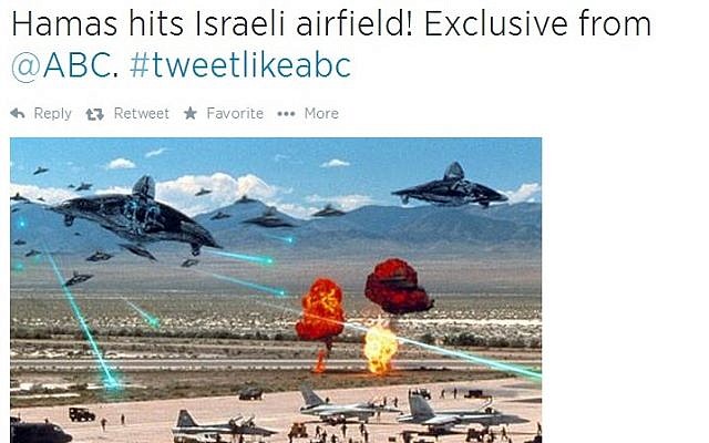 Twitter users mock Diane Sawyer for mistakenly identifying a bombed-out building in Gaza as Israel.
