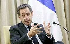 Former French president Nicolas Sarkozy during a visit to Jerusalem on May 23, 2013 (Miriam Alster/FLASH90)