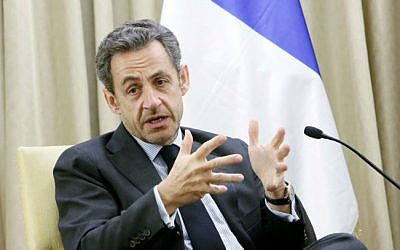 Former French president Nicolas Sarkozy during a visit to Jerusalem on May 23, 2013 (Miriam Alster/FLASH90)
