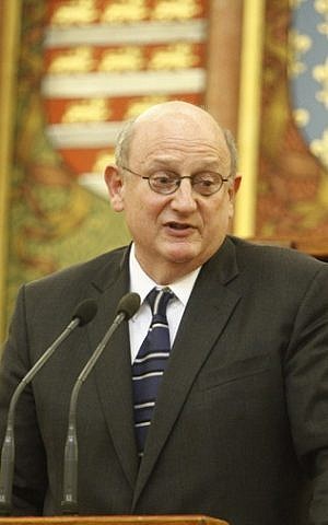 Ira Forman, the US State Department’s special envoy to monitor and combat anti-Semitism, speaking at the Hungarian parliament in Budapest, October 2013. (Tom Lantos Institute/ JTA) Ira Forman, the US State Department’s special envoy to monitor and combat anti-Semitism, speaking at the Hungarian parliament in Budapest, October 2013. (Tom Lantos Institute/ JTA)