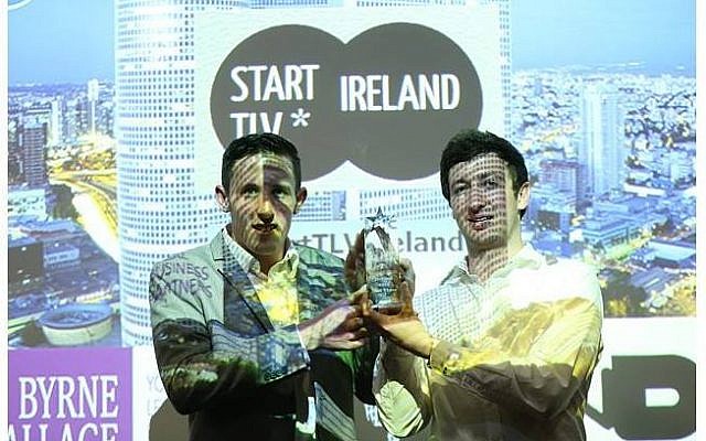 Two Irish entrepreneurs make a pitch at an event held last week in Dublin by the Ireland-Israel Business Network (Photo credit Courtesy) Two Irish entrepreneurs make a pitch at an event held last week in Dublin by the Ireland-Israel Business Network (Photo credit Courtesy)