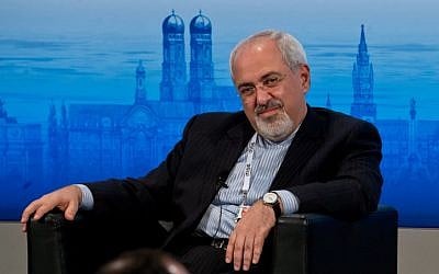 Iran's foreign minister, Javad Zarif, attends a panel discussion during the 50th Munich Security Conference in Germany, Feb. 2, 2014. (Joerg Koch/Getty Images via JTA)