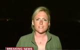 CNN reporter Diana Magnay during a live broadcast from the southern Israeli city of Sderot (photo credit: YouTube screen capture)