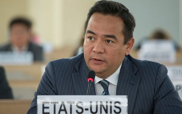 US ambassador to the United Nations Human Rights Council Keith Harper. (courtesy)