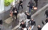 Illustrative: Members of the JDL clash with pro-Palestinian protesters in Paris, July 13, 2014. (YouTube screenshot)