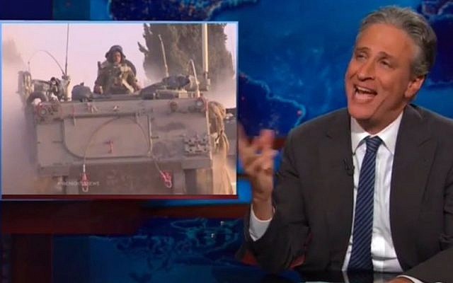 Jon Stewart: Tastes great. More killing (YouTube screenshot)