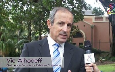 Vic Alhadeff, chief executive of the New South Wales Jewish Board of Deputies and chair of the Community Relations Commission (screen capture: YouTube/desitvaustralia)