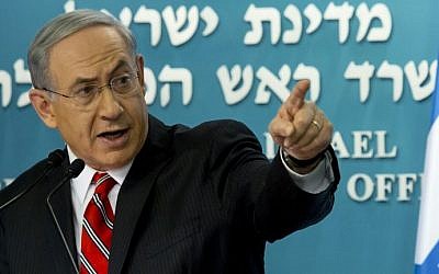 Prime Minister Benjamin Netanyahu gestures during a press conference at his Jerusalem offices, on Wednesday, August 6, 2014 (photo credit: AFP/JIM HOLLANDER/POOL) Prime Minister Benjamin Netanyahu gestures during a press conference at his Jerusalem offices, on Wednesday, August 6, 2014 (photo credit: AFP/JIM HOLLANDER/POOL)