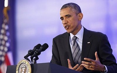 US President Barack Obama during a news conference August 6, 2014 at the State Department in Washington, DC. (Photo credit: Alex Wong/Getty Images/AFP)