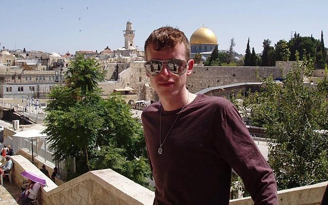 Jonathan McKean-Litewski wearing his Star of David pendant on a recent trip to Jerusalem. (courtesy) Jonathan McKean-Litewski wearing his Star of David pendant on a recent trip to Jerusalem. (courtesy)