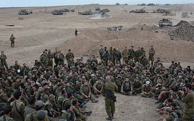 Col. Ghassan Alian, the commander of the Golani Brigade, addressing IDF troops in Gaza, August 2014. Alian was lightly injured during fighting in Shejaiya (photo credit: IDF Spokesperson's Unit/ Flickr)