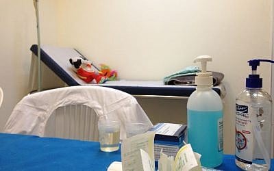 The pediatric room at Erez field hospital photo credit: Elhanan Miller/Times of Israel)