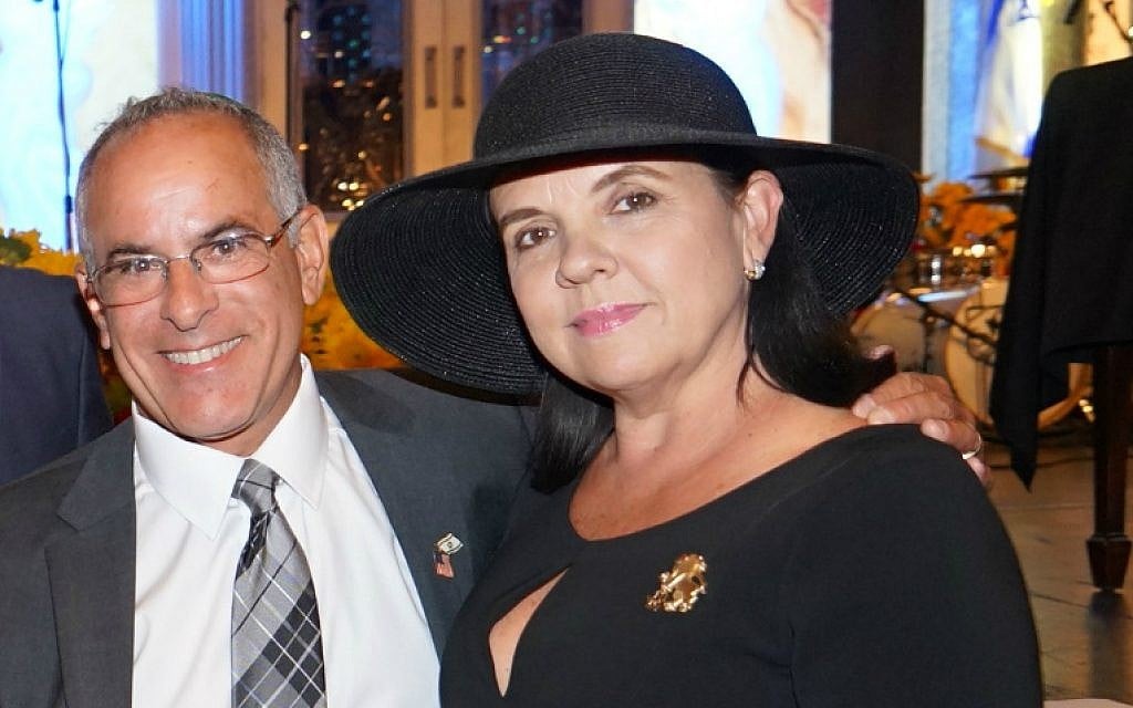 Max Steinberg's parents Evie and Stuart at the Los Angeles memorial service for their son, killed in action in Gaza last month, August 12, 2014. (Orly Halevy)