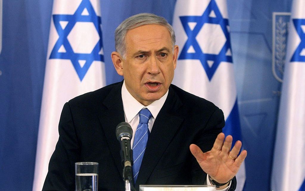 Prime Minister Benjamin Netanyahu speaks at a press conference at the Ministry of Defense in Tel Aviv on August 20, 2014. (Photo credit: Flash90) Prime Minister Benjamin Netanyahu speaks at a press conference at the Ministry of Defense in Tel Aviv on August 20, 2014. (Photo credit: Flash90)