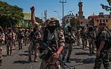 Palestinian Islamic Jihad supporters celebrate what they said was a victory over Israel, in Gaza City on August 29, 2014. (Photo credit: Emad Nassar/Flash90)