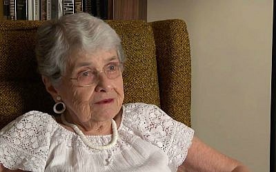 Political activist and Holocaust survivor Hedy Epstein (screen capture: YouTube/Missouri History Museum)