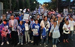 Some 4,000 Toronto residents marched in support of Israel Wednesday, August 20, 2104. (courtesy UJA Federation of Greater Toronto)