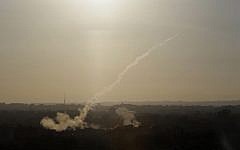 Illustrative. A rocket is fired at Israel from Gaza on August 9, 2014. (AP/Dusan Vranic)