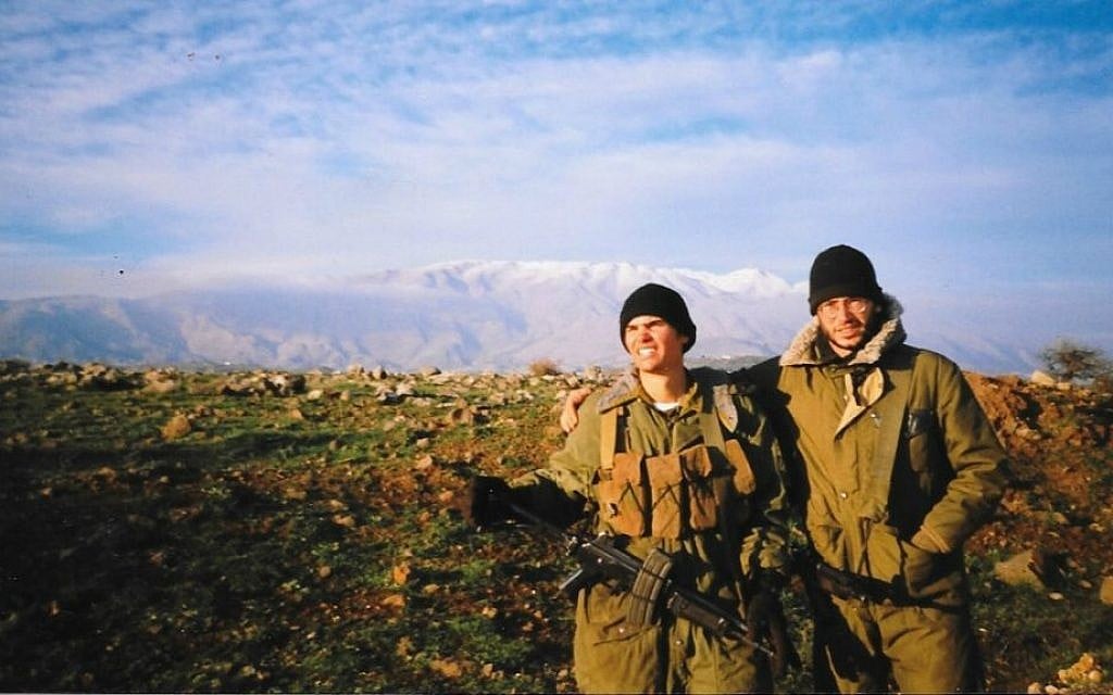 Joel Chasnoff (left) and Tim Bailey in the Golan where they served together in the 188th Brigade in the late 1990s. (Joel Chasnoff) Joel Chasnoff (left) and Tim Bailey in the Golan where they served together in the 188th Brigade in the late 1990s. (Joel Chasnoff)