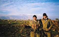 Joel Chasnoff (left) and Tim Bailey in the Golan where they served together in the 188th Brigade in the late 1990s. (Joel Chasnoff)