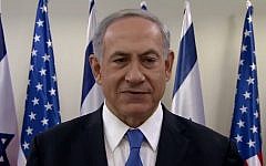 Prime Minister Benjamin Netanyahu speaks on Wednesday, August 13, 2014. (screen capture, Prime Minister's Office)