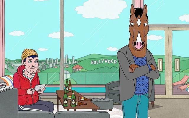 Todd (left, voiced by Aaron Paul) and BoJack (right, voiced by Will Arnett) in Netflix's 'BoJack Horseman. (Photo courtesy of Netflix)