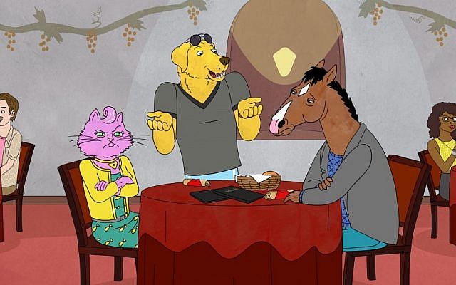 From Left, Princess Carolyn (voiced by Amy Sedaris) Mr. Peanutbutter (voiced by Paul F. Tompkins) and BoJack (voiced by Will Arnett) in Netflix's 'BoJack Horseman.' (Photo courtesy of Netflix)